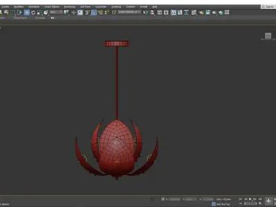 Lotus Small Chandelier Low-poly 3D model