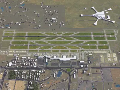 Changsha - Airport - CSX Low-poly 3D model