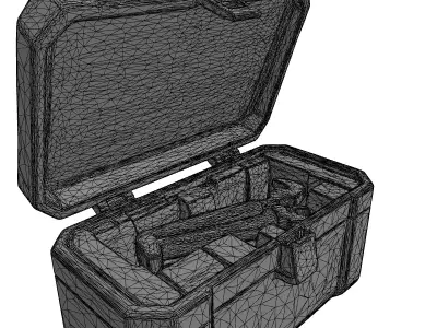 Red Toolbox with Wrenches 3D Model Low-poly 3D model