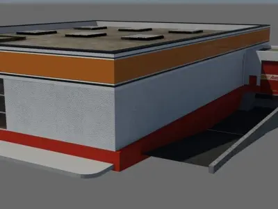 USA chain store - AutoZone Low-poly 3D model