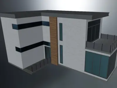 One-Story Residential Building 3D model