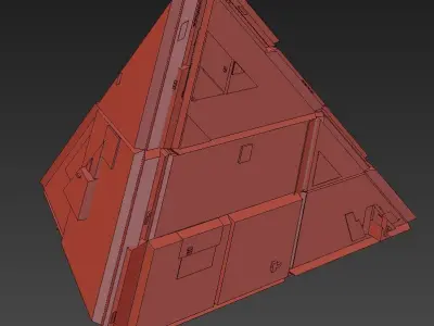 Sci Fi Pyramid Shape Triangle Low-poly 3D model