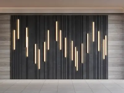 Wall decorative panel light Dynamic model Pre-Inst lighting 3D model