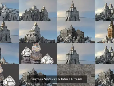 Germanic Architecture collection 3D Model Pack