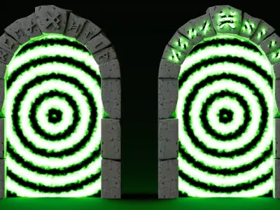 5 Ancient Magic Portals 3D model