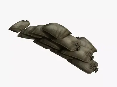 Sandbags pile of pillows 3D model