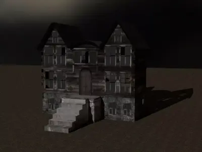 Abandoned house Low-poly 3D model