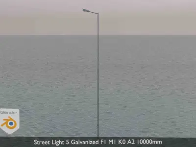 Street Light 5 Galvanized F1 M1 K0 A2 10000mm  Low-poly 3D model