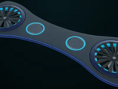 Sci Fi Hoverboard 3 All PBR Unity UE Textures Included Low-poly 3D model