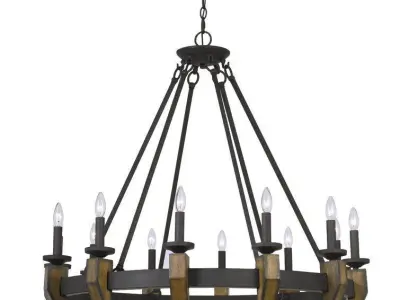 Geraghty Light Candle Style Wagon Wheel Chandelier  3D model