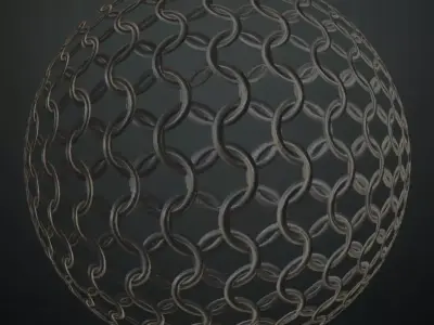 Red Perforated Metal Panel with Black Straps PBR SEAMLESS Texture