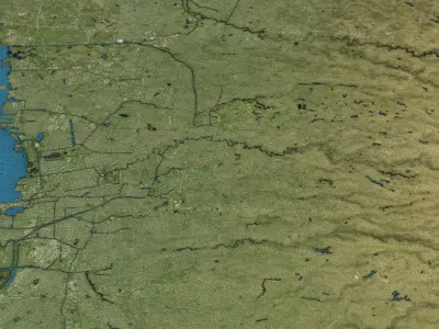 Jakarta - Topography Terrain Low-poly 3D model