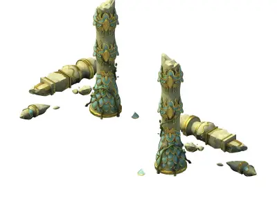 Game Model - Garden - Eroded Clouds Column 01 3D model