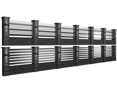 Modern black fence 3D model