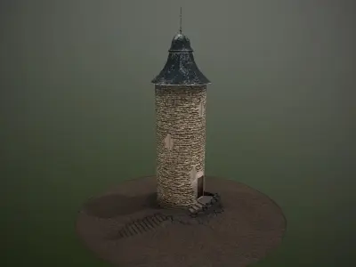 Medieval Guard Tower 01 Low-poly 3D model