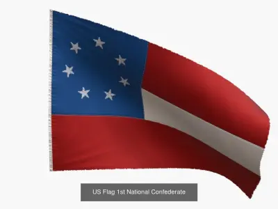 American Civil War Flags 3D Model Pack