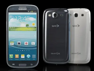 Samsung Galaxy Sprint S III Low-poly 3D model