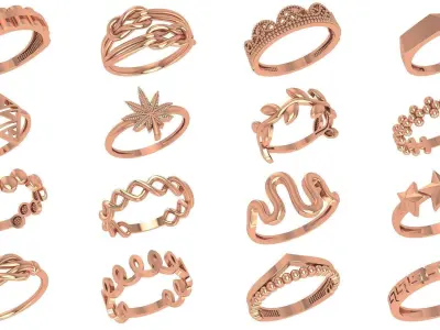 118 Plain Gold Band Ring 3dm stl renders details  3D Model Pack