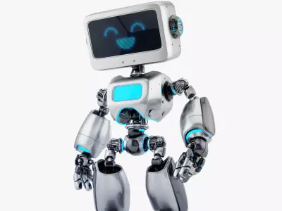 Digital robotic retro bot 3D model