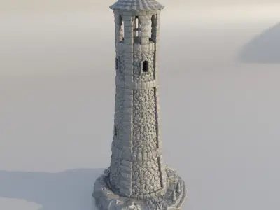 Medieval Lighthouse 28 mm Tabletop Terrain 3D print model