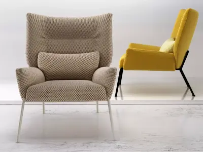 Nikos armchair with frame 3D model
