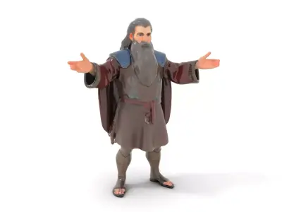 Elder Sage Rigged and Animated D Character Model Low-poly 3D model