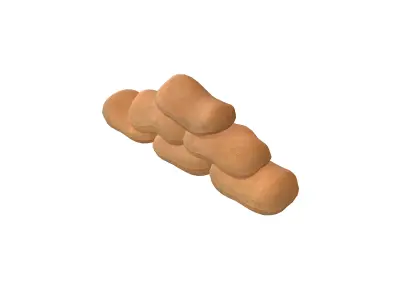 Sandbag v2 001 Low-poly 3D model