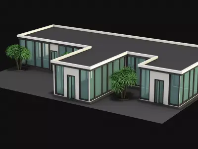 Building shopping complex Low-poly 3D model