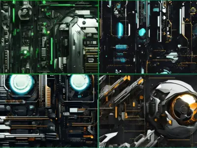 20 Seamless Sci-fi Patterns - Flat Circuit Texture Texture