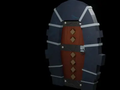 Door stylized Low-poly 3D model