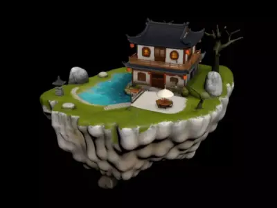 Sky courtyard pavilion 3D model