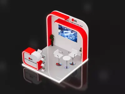 booth 3x3 free 3D model 3D model