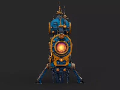 Steampunk Machine High Detail 3D model