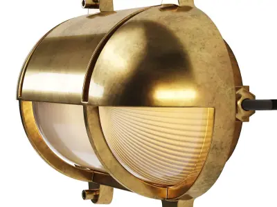 Oval Brass Bulkhead Wall Lamp 3D model