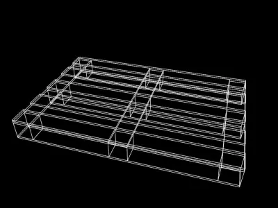 Dirty wooden pallet lowpoly Low-poly 3D model