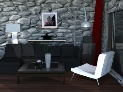 Living Room Low-poly 3D model