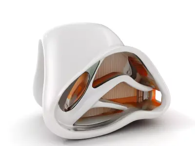 Futuristic Architectural Structure model pack Low-poly 3D model