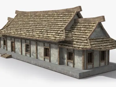 Ancient house x8 Low-poly 3D model