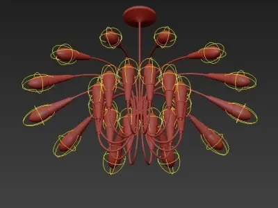 Delightfull modern chandelier with gold accents 3D model
