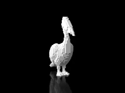 Pelican Minecraft Voxel Low-poly 3D model