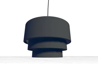 Linen Drum Pendant Shade 3D model
