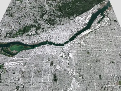 Cityscape Portland USA 3D model