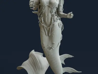 Sci-FI Mermaid - 3D print ready 3D print model