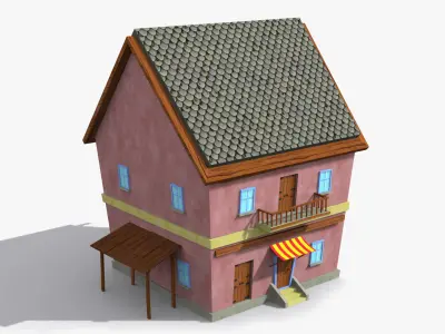 Cartoon House t Low-poly 3D model