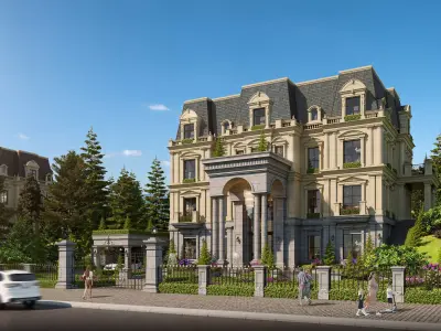 Luxury Neoclassical Villa - High-End French Mansion Exterior 3D model