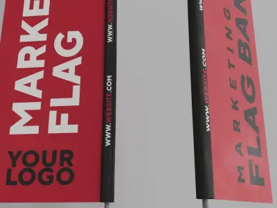 Marketing Flag Banner - Maya File - Blender File 3D model