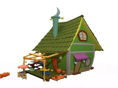 Asset - Cartoons - Background - House 3D model