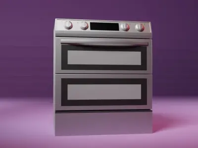 Double Door Stove Low-poly 3D model