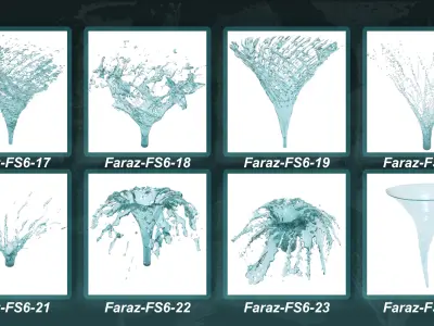 30 Fluid splash vol 6 Vortical and Spiral 3D model