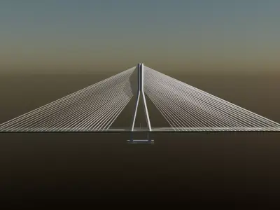 Bandra Worli Sea Link 3D Model 3D model